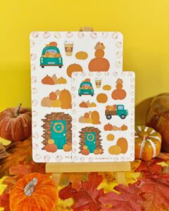 Sticker Sheet Pumpkin Ride - Turquoise