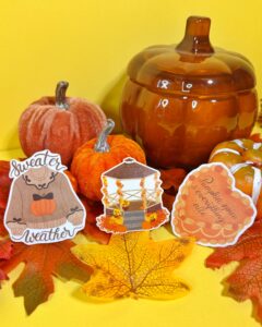 Set 3 stickere din vinil - Autumn Charm