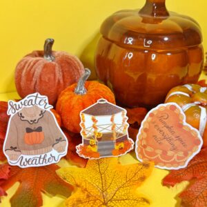 Set 3 stickere din vinil - Autumn Charm